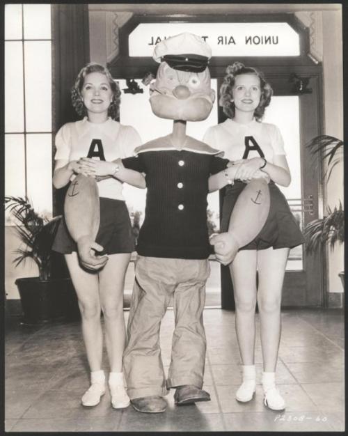
 Popeye mascot on Paramount PR tour, 1940s by Evan Dorkin