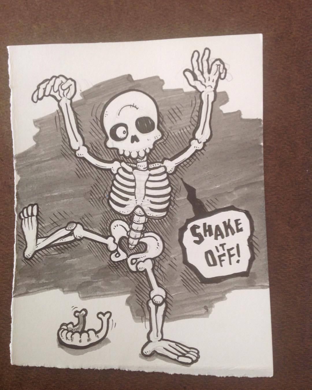 Day 24: A #Skeleton #sketch #skull #sketches #sketchbook #drawing #drawlloween #doodle #ink #inktober #shakeitoff #dance #halloween #spooky #scary