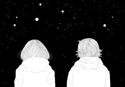 Love Drawing Art Couple Black And White Grunge Night Space Galaxy