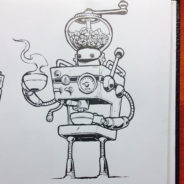 March of robots day 6! Mr. Caffe Robatte . #marchofrobots