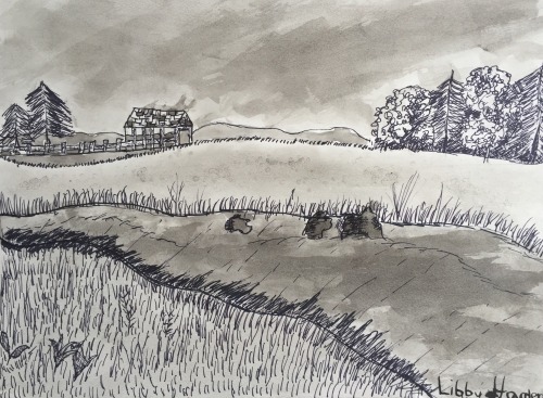 Creek. Pen sketch by Libby Harden

Seems to fit the day perfectly.