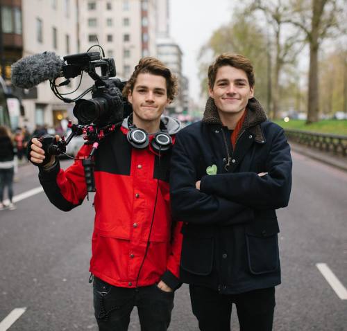 jacksgapsite: jackharries: We had a fantastic day yesterday at the People’s climate March in London. Great to be reunited with Finn and to march alongside thousands of other young people. We’ve now wrapped filming for ‘Our Changing Climate’. Time to jump deep into the edit. Can’t wait to share it in a couple of weeks! 🙌🏼👊🏼 #ourchangingclimate 📷: @joshzoo The Harries Twins,  Jack and Finn.