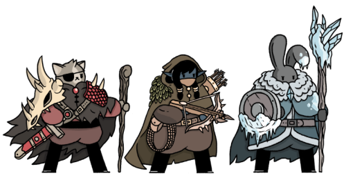 Another set of fantasy pals which i drew today and posted up on my twitter. From the left: a dragonslayer, a bounty hunter and an ice battle mage. 