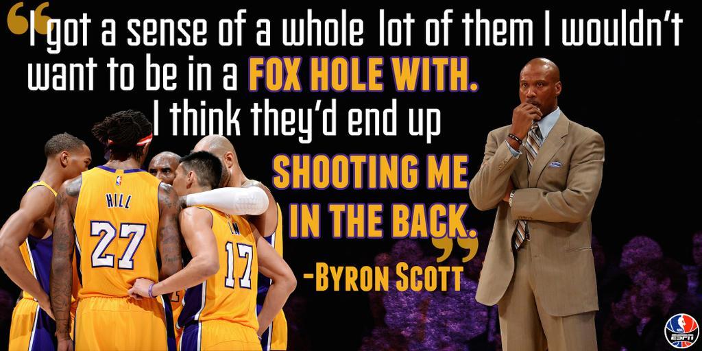 Lakers coach Byron Scott remarked that he has a sense for which players he does not want back on the roster. via @NBAonESPN