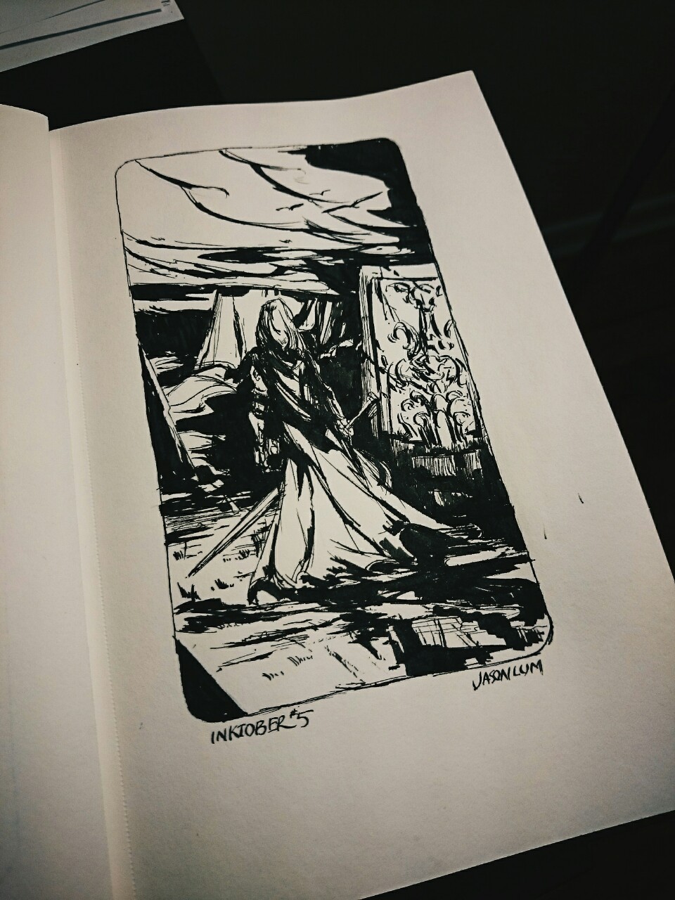 Inktober day 5. Drawing some fantasy thing out of my comfort Zone 