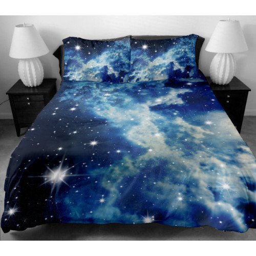 covers king bedding set two sides printing white galaxy duvet covers ...
