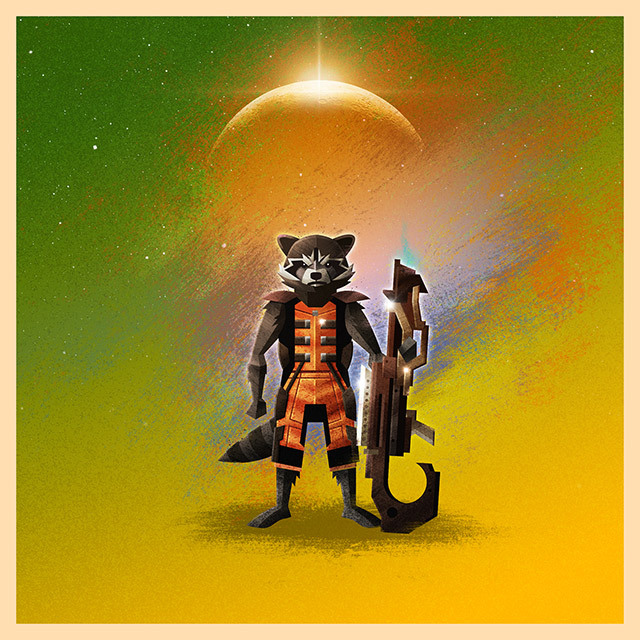 StarKade: Guardians of the Galaxy Pack - Created by James White | Tumblr | Store
5” X 5” 5 print series, S/N editions of 75. Available 12pm EST Friday, November 28th, 2014, as part of the Signalnoise Black Friday sale, HERE. Additional an edition of 20 “Seedling” print will be randomly inserted into lucky packs.