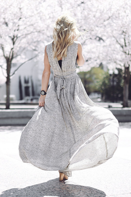 justthedesign:

Just The Design: Mary is wearing a grey L’agence maxi dress 