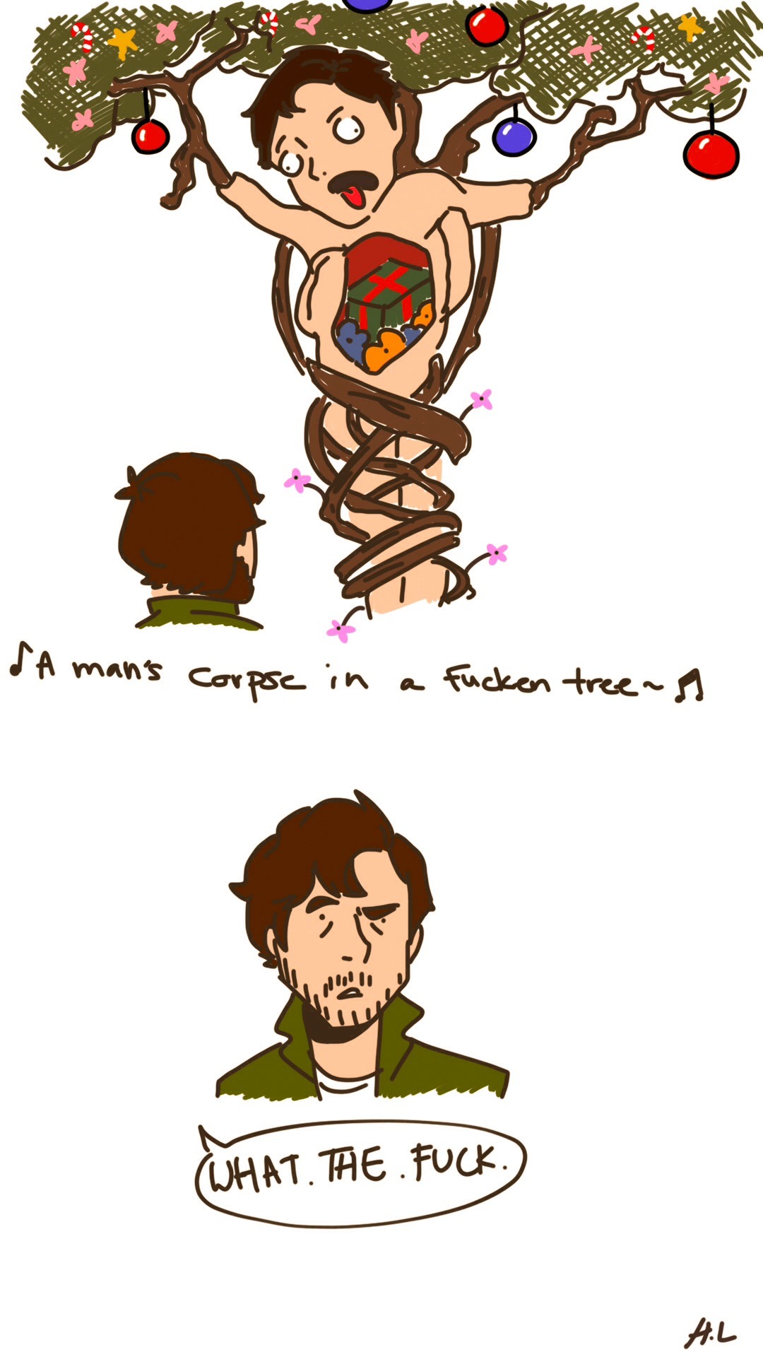 hannibalssketchbook:On the first day of Christmas Hannibal gave to me~…..I hope everyone’s holidays are going well.