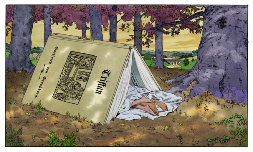 Acampada lectora, veraniega y literaria (ilustración de Joe McKendry)