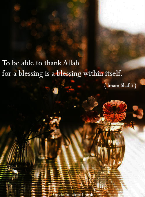 Imam ash-Shafi`i Quote: To be able to thank AllahOriginally found on: anisanafisah