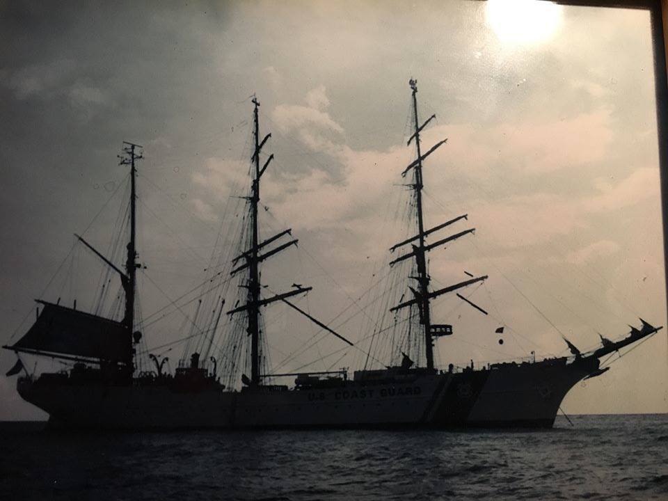 njnavyguy:

United States Coast Guard Barque EAGLEToday’s ‪#‎TBT‬ picture was sent to us by Steve Schwartz!This photo was taken in 1999 when EAGLE was moored off the coast of Puerto Rico waiting out a passing hurricane.Thanks for sending it in!
