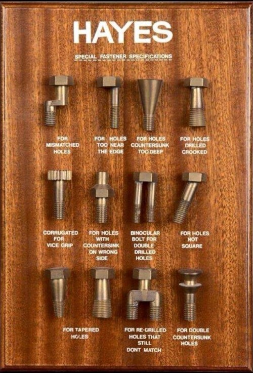 Vintage special fasteners
                               Take a close look - recognize any?