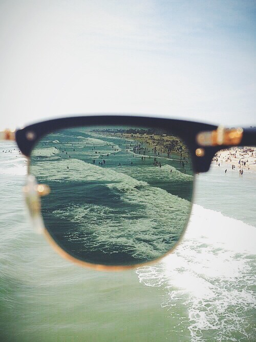 Beach in Spain through RayBan sunglasses