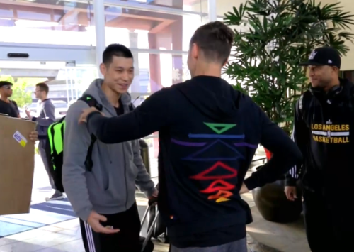 Lin and Nash before the flight to Chicago for Christmas Day game