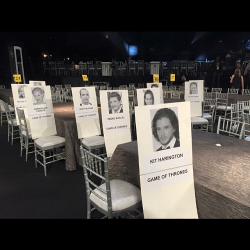 My aunt’s picture of the Game of Thrones table from the SAG Award rehearsal! 