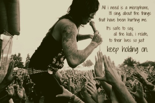 Ronnie Radke in all his glory reaching out to those whove felt unwanted uncared for and just basically unloved. <3