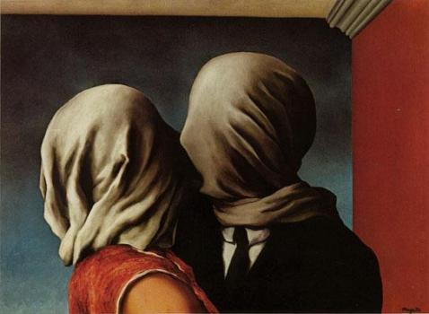 nonsensetrivial:The Lovers, Rene Magritte. 1928.