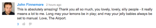 … and he left a Youtube comment on the Thank You video!
- goflysomeplane