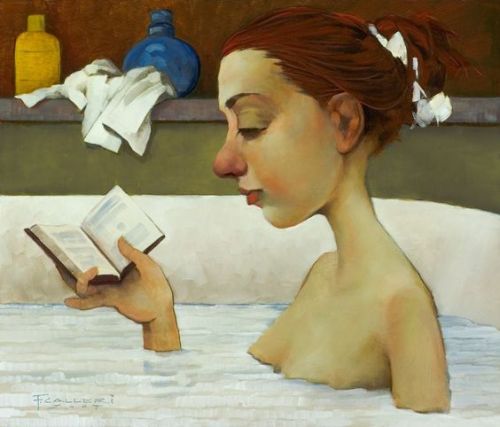 Un buen baño, un poco de lectura y acabamos la semana (ilustración de Fred Calleri)