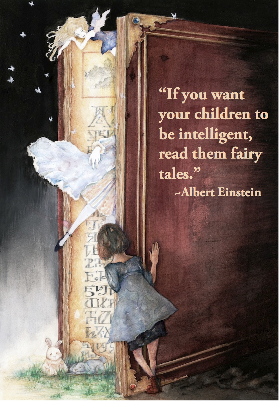 Albert Einstein on Fairy Tales via Pearls of Joy