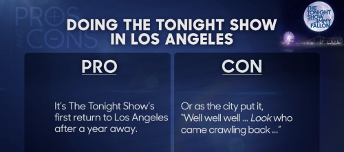 Jimmy weighs the pros and cons of doing a week of the show in LA!