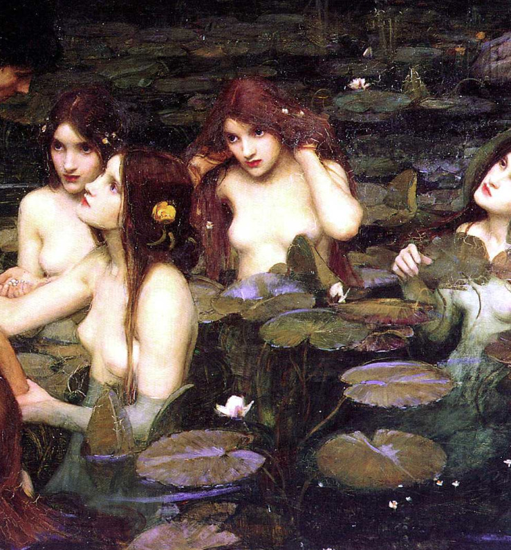 detailsofpaintings:John William Waterhouse, Hylas and The Nymphs (detail)1896