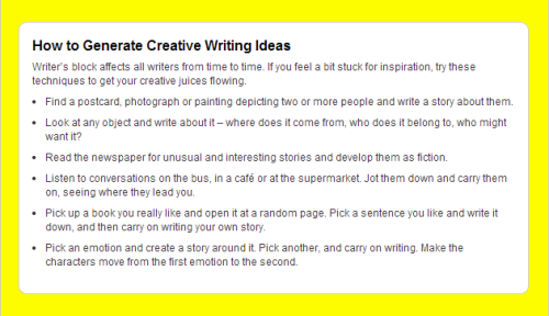 English creative writing ideas belonging