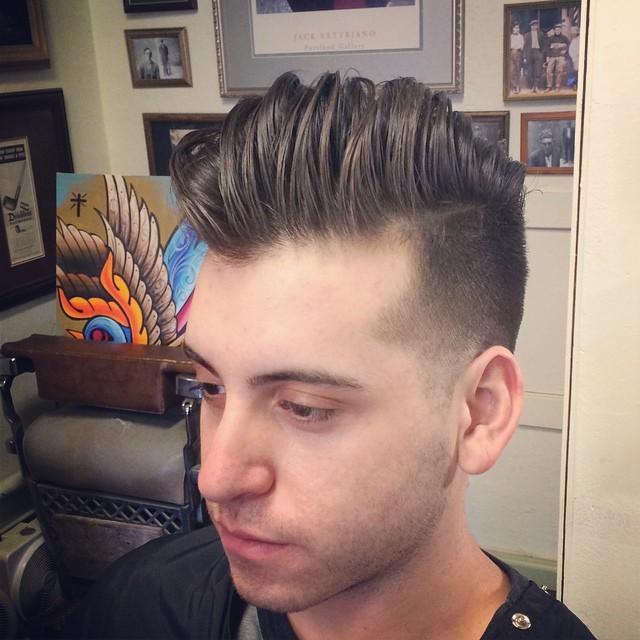 pompadour or parted to the side for a more conservative contour style ...