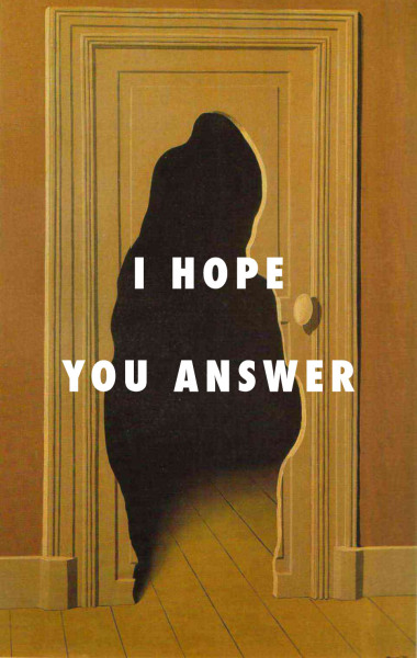 flyartproductions:

I’d like to talk to you, I hope you answer
Unexpected answer (1933), Rene Magritte / Answer, Tyler, The Creator