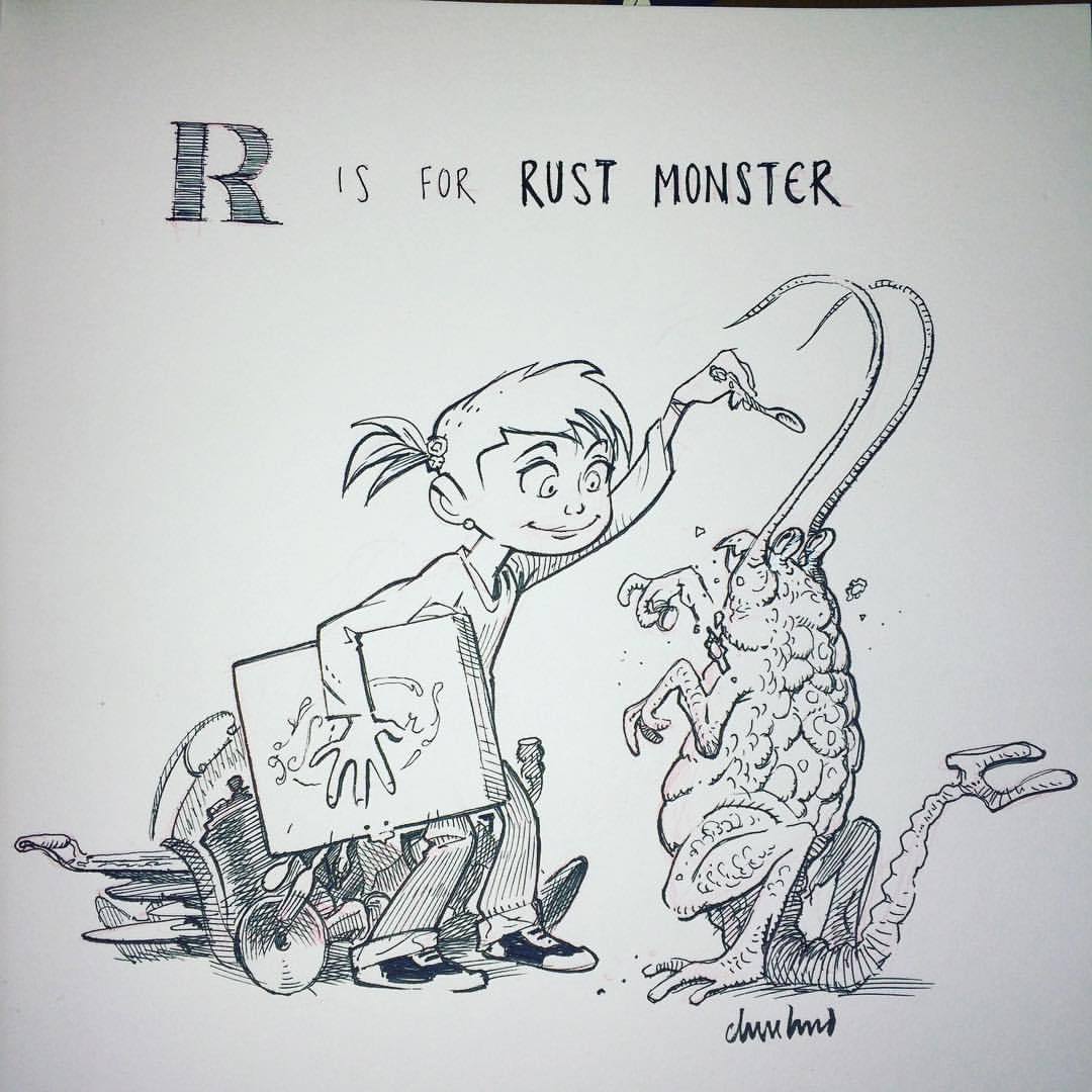 Inktober #19. D&amp;D monsters are always happy to munch on whatever you’ve got lying around.