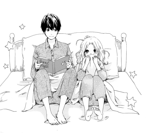 Girl Cute Adorable Happy Anime Kawaii Night Bed Manga Boy Manga