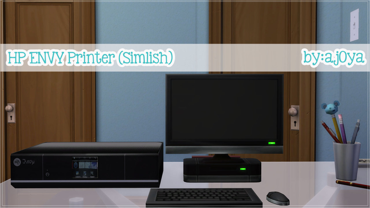 HP ENVY Printer (Simlish)When I saw the rectangle mesh of OBP, I had to jump on this! I&#8217;ve been wanting a printer to accommodate my Computer for awhile now. Thank you NewOne! Enjoy&#8230;Details: Decorations | Clutter Environment: 1§250Design:Black | Grey | Silver TrimCredit:Tool: Sims 4 Studio Mesh by: One Billion PixelsTOU:Please do not re-upload.Please follow onebillionpixels TOU. This is her x-box mesh! I just did re-textures for a printer. Download (Orangedox)