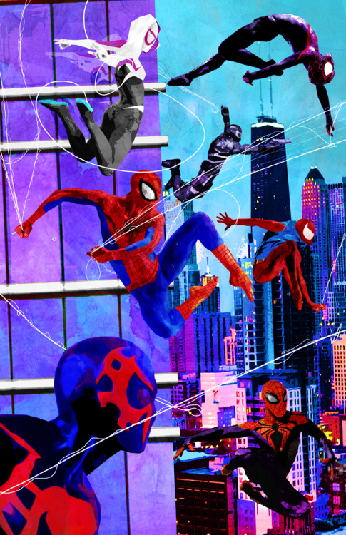 Spidermen Swinging in ChicagoCreated by Sean Anderson 