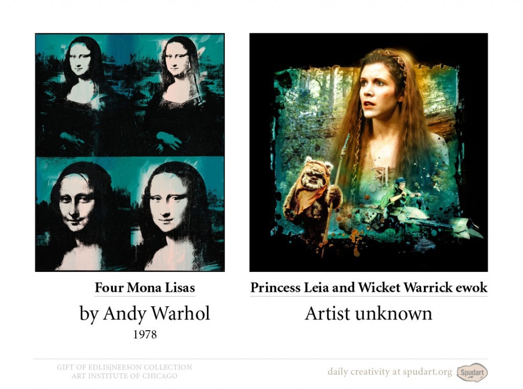 Four Mona Lisas, 1978 by Andy Warhol • Princess Leia and Wicket Warrick ewok