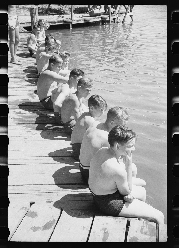 Florence, Alabama Boy Scout Camp in 1942: Swimming Class