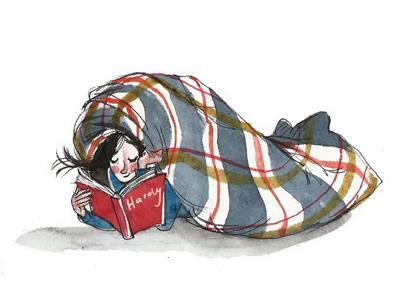 Invierno: una buena manta y a leer (ilustración de Ilaria Urbinati)