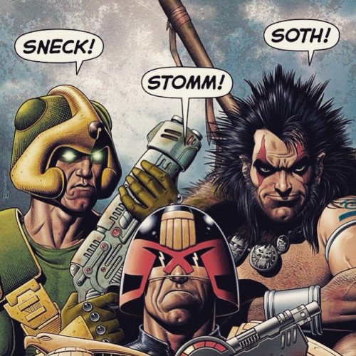 You Said It Boys!They&rsquo;re jumping on board with 2000 AD - have you picked up your copy of Prog 1924 yet? It&rsquo;s the IDEAL issue for new and lapsed readers with FIVE new stories, inc. Judge Dredd, Slaine and Strontium Dog, and some recent favourites return, too! Created by some of the biggest talents, now &amp; future, not just in the UK, but in world comics, inc.: Pat Mills, John Wagner, Carlos Ezquerra, Dan Abnett, Henry Flint &amp; Karl RichardsonWith this colossal cover, especially illustrated by former art droid, universally admired for his fabulous fronts.., Brian Bolland - what more incentive do you need?