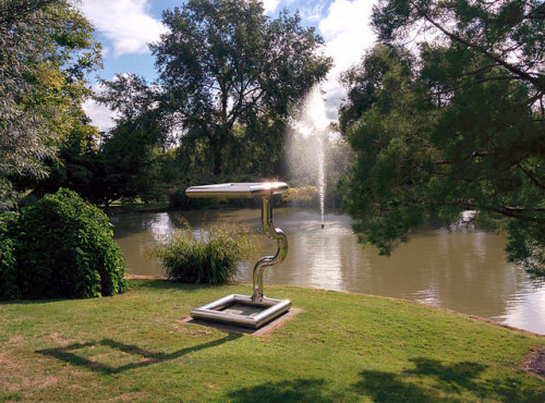 Stainless steel sculpture and fountain