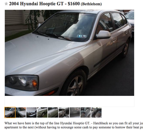 Phenomenal Craigslist Ad for Hyundai "Hooptie" - Lehigh ...