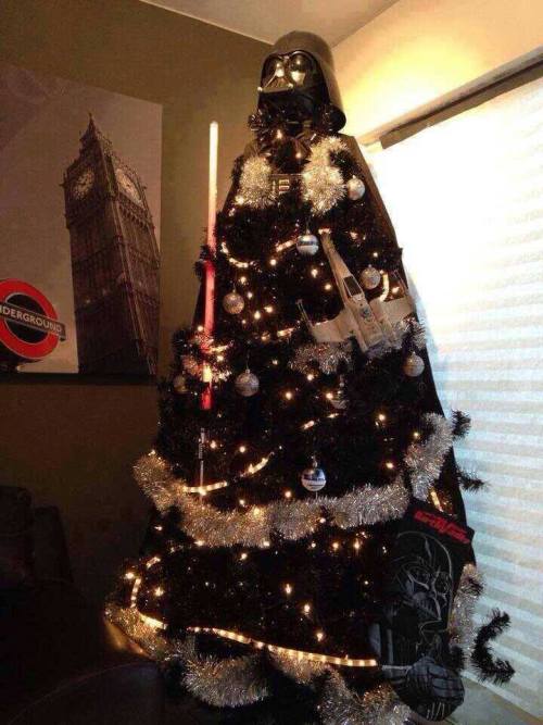 Darth Vader Christmas tree.  He senses your presents.
