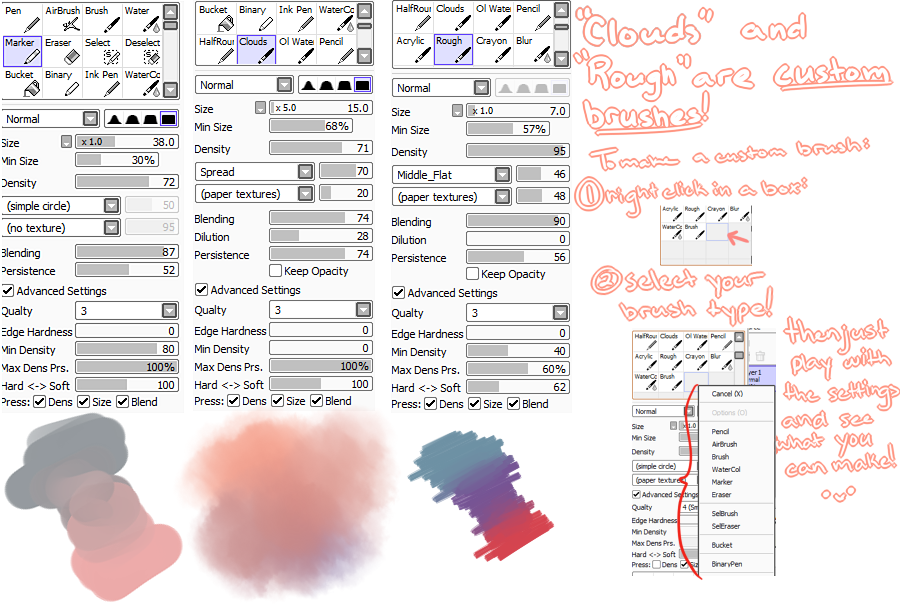 Hair Brushes For Paint Tool Sai