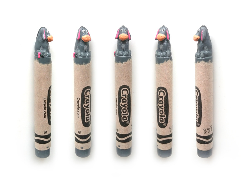 Eeyore carved crayon. There are more crayons on my Tumblr, follow me on Facebook and Instagram, and check out my shop.