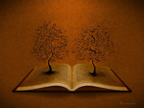 Surge la sabiduría de entre los libros (ilustración de Vlad Studio)