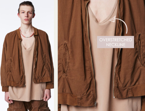 Is it ever ok to have bad finishes? The Cutting Class. Yeezy, SS16, New York, Image 4. Overstretched neckline.