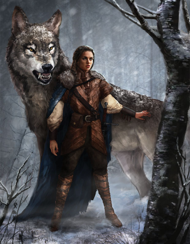 Arya and Nymeria by Jax Jocson