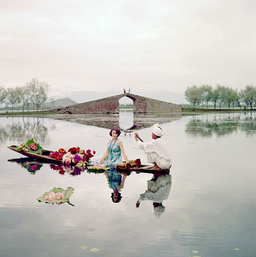 Floating in a cotton mousseline dress by Atrima, Dal Lake,...