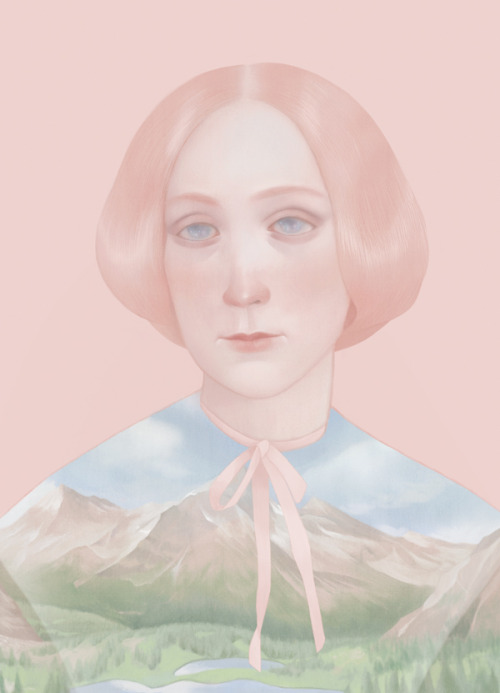 A portrait of Lady Charlotte Guest for Oh Comely Magazine  July issue. (Illustration by Hsiao-Ron Cheng.)

"Lady Charlotte Elizabeth Guest, (née Bertie) (19 May 1812 – 15 January 1895), later Lady Charlotte Schreiber, was an English translator and business woman. An important figure in the study of Welsh language and literature, she is best known for her pioneering translation from Welsh into English of several medieval tales to which she gave the name Mabinogion.” 
