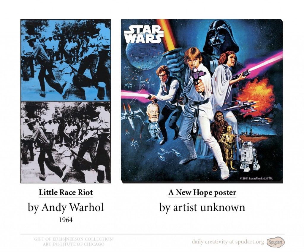 Little Race Riot, 1964 by Andy Warhol • Star Wars: A New Hope poster