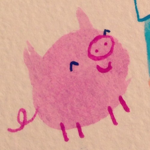 oh hey tiny little piggy pig #illustration #doodle #WIP #pig